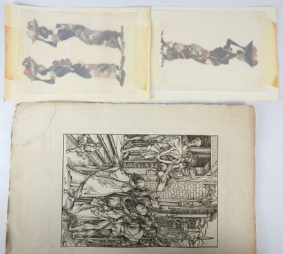 QUATRE OEUVRES en feuille dont : - Albrecht...