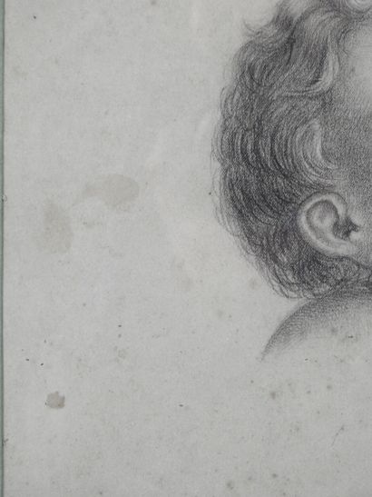 L. FERRAND (XIX): Portrait of a child. Graphite...