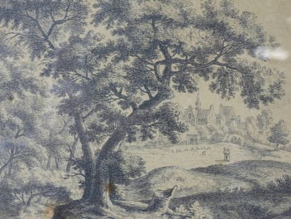 I. GONNELL (XVIII-XIX) : paysages. Paire...