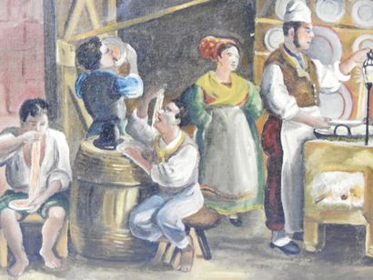 École du XXe siècle. Scènes de village, le...