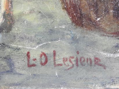 Luc Olivier LESIEUR (20th). La môme. Oil...