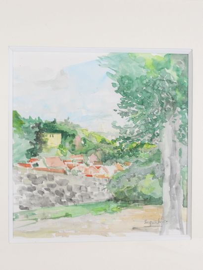 SURQUET (XXth): Landscape. Watercolor. Signed...