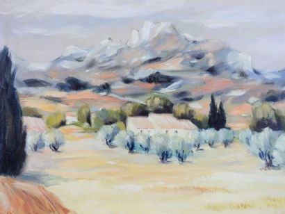 Robert ACCART (XXe) : Ferme dans les Alpilles....