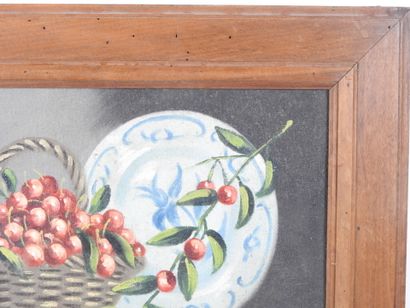 FRANCISCO (XXe). Nature morte aux cerises....