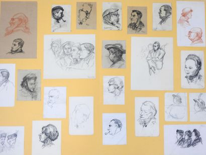 André DUCULTY (1912-1990). Portrait studies....