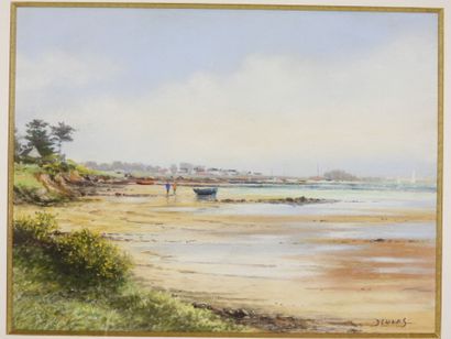 Dany LUCAS, (XXe) : Promenade sur la plage....
