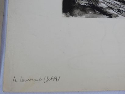 Pierre DEJEAN (1919-? ) : Paysage. Lavis...