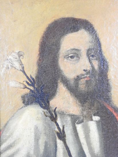 19th century SCHOOL. Christ with a Lily....
