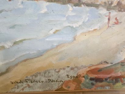 Jakob FISCHER-RHEIN.
Seaside in Spain.
Oil...