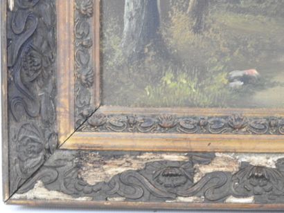 MANIERY (XXth). Wooded landscapes. Two oils...