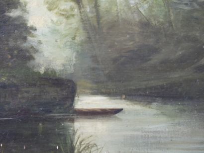 A.DANTON (XIX-XXe): Paysages. Deux huiles...