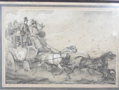 Horace VERNET (1789-1863), after. A stagecoach....