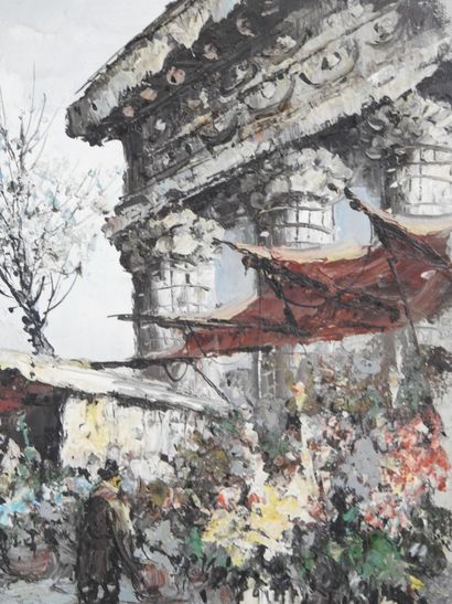 Louis Charles BASSET (XIX-XX): Flower Market....