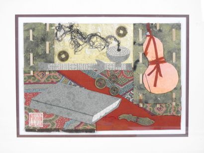 LES OBJETS TRANQUILLES. Ensemble de six collages/...