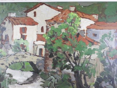 DEL (XXe) : Paysages. Huiles sur panneau...