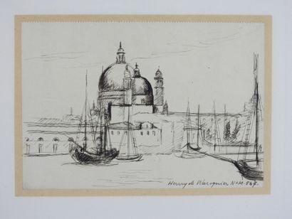 Henry DE WAROQUIER (1881-1970): Venice. Ink...