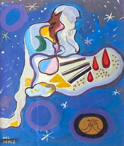 JEAN DEL DEVEZ (1910-1983): Dreamlike composition....