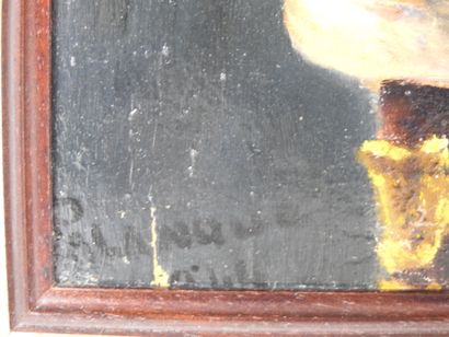 PALANQUE (XXe). Nature morte. Huile sur panneau....