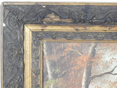 MANIERY (XXth). Wooded landscapes. Two oils...
