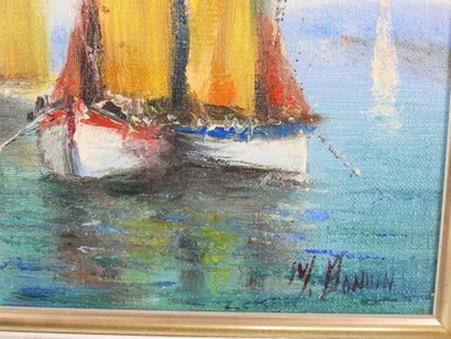 Maurice BONVIN (XXe) : Marine. Huile sur...