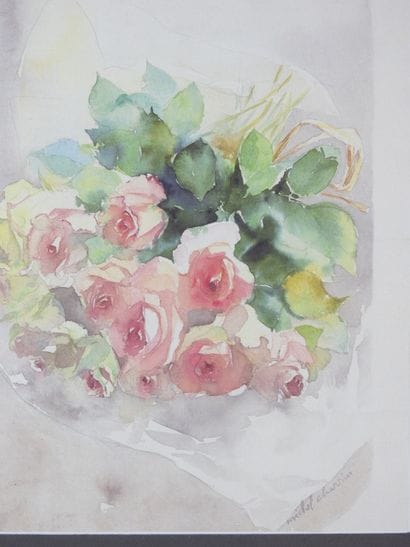 Michel CHARRIER (XXe) : Bouquet de fleurs....