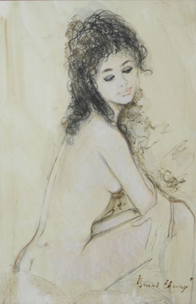Bernard CHAROY (1931-2024). Nu féminin. Dessin...