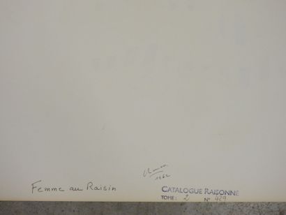 Roland CHANCO (1914-2017): Femme au Raisin....