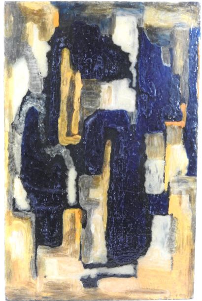 ECOLE XXe. Composition abstraite. Peinture...