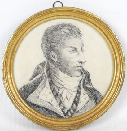 20th century FRENCH SCHOOL. Portrait of a...