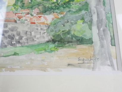 SURQUET (XXth): Landscape. Watercolor. Signed...