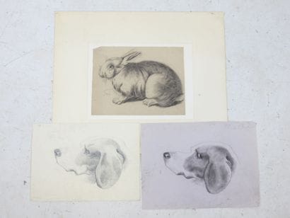 TROIS DESSINS au crayon graphite représentant...