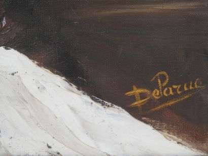 DELARUE (XXth). Bunch of flowers. Oil on...