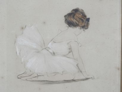 Marcelle BERT (20th). Dancer. Etching with...