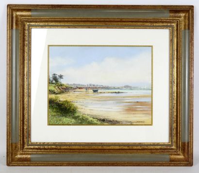 Dany LUCAS, (XXe) : Promenade sur la plage....