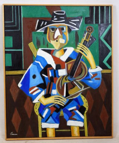 Roland CHANCO (1914-2017): La Dame au Violon....