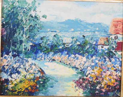 Ecole du XXème siècle : Paysages. Deux huiles...