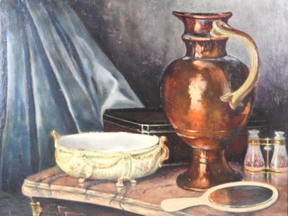 PALANQUE (XXe). Nature morte. Huile sur panneau....