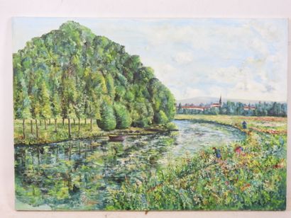R. BRUNELLE (XXe). Cueillette sur les bords...