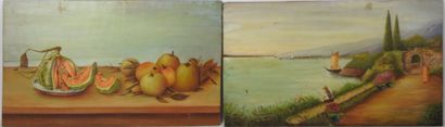 20th century FRENCH school. Landscape with...