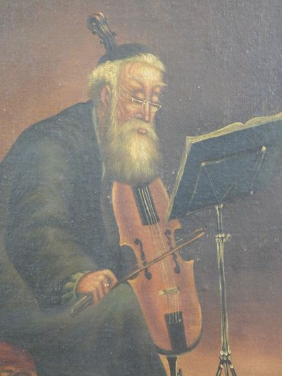 T. DOUGLAS (XX): Le violoncelliste. Toile...