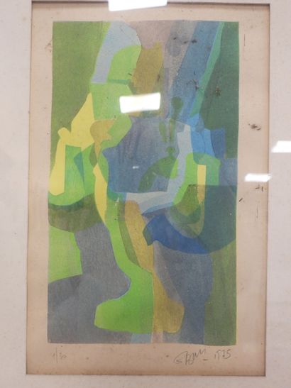 ABSTRACTION LYRIQUE. Lithographie signée...