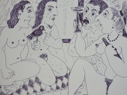 Roland CHANCO (1914-2017): Le Toast. Dessin...
