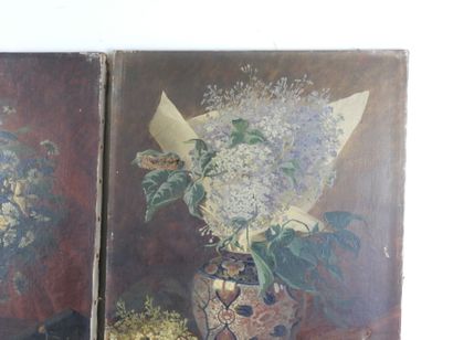 ROCCINE (19th): Still life with bouquet of...