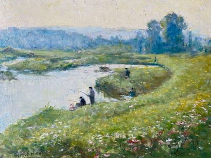 Jules Alfred HERVÉ-MATHÉ (1868-1953) : Pêcheurs...