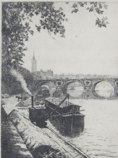Marcelle BERT (20th). Dancer. Etching with...