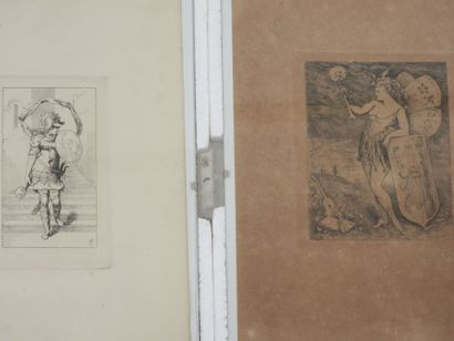 ELEVEN engravings after WATTEAU, FREDCH,...