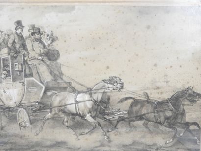 Horace VERNET (1789-1863), after. A stagecoach....
