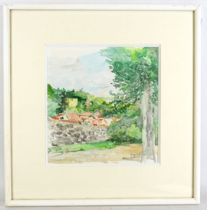 SURQUET (XXth): Landscape. Watercolor. Signed...