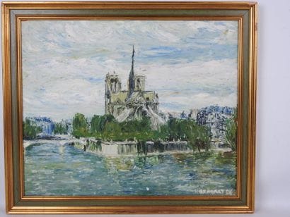 HONNORAT (XXe) : Vue du chevet de Notre -Dame....