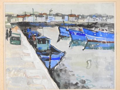 Renée THÉOBALD (1926-2014). View of fishing...